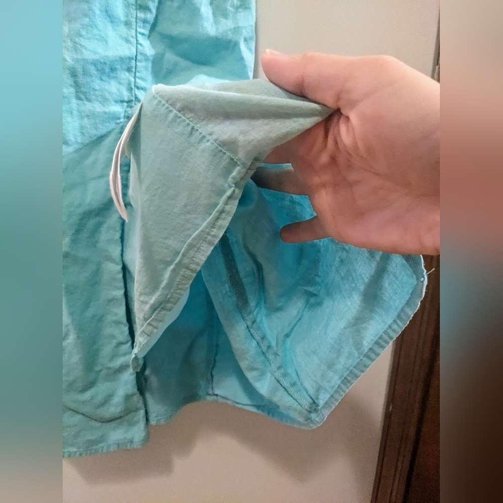 J. Crew Linen Blend Midi Slip Dress Sunwashed Mint sz 8 - Picture 5 of 13